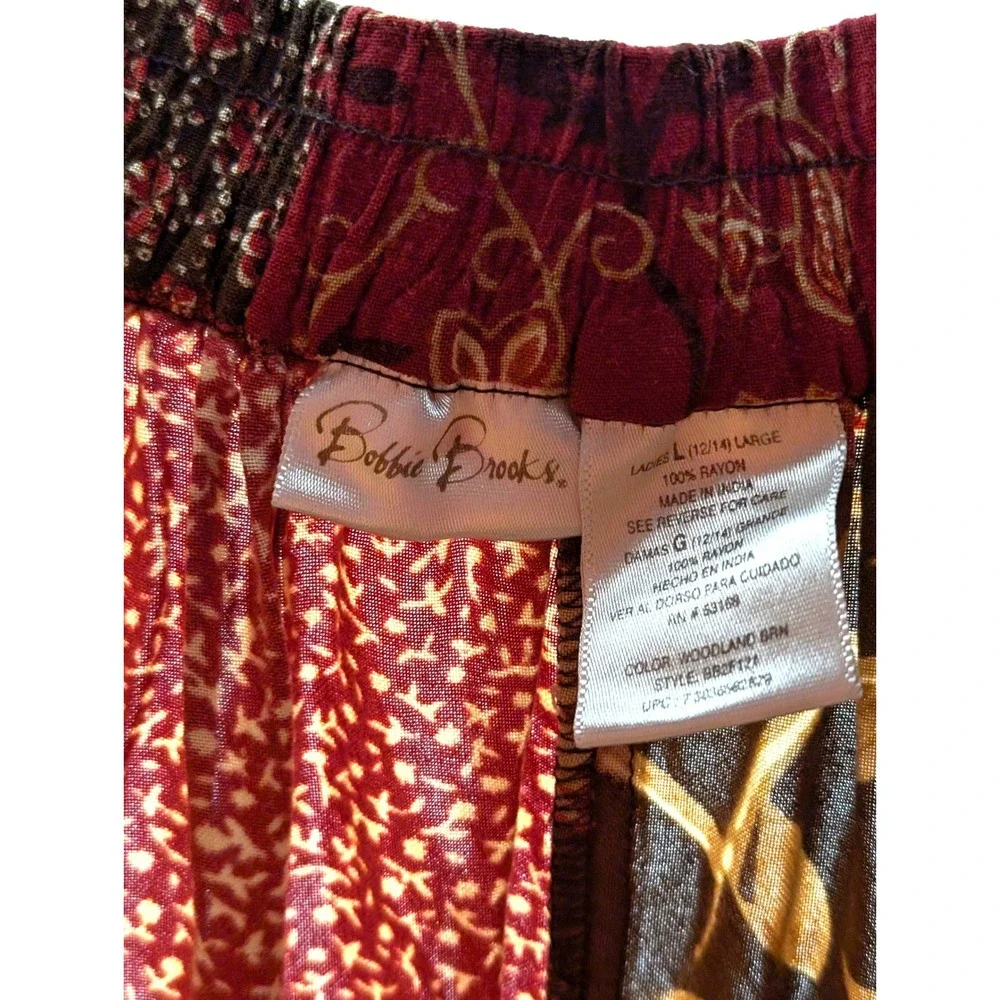 Vtg Y2K Patchwork Floral Tiered Maxi Skirt Sz L Cottagecore Prairie Hippie Boho
